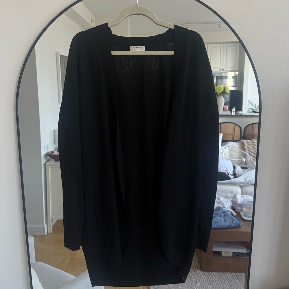 Babaton Black Open-Front Lightweight Cardigan
